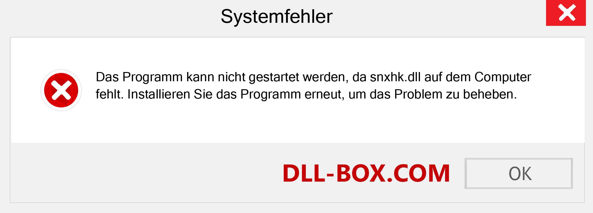 snxhk.dll-Datei fehlt?. Download für Windows 7, 8, 10 - Fix snxhk dll Missing Error unter Windows, Fotos, Bildern